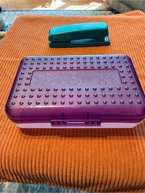 90s Back To School Purple Spacemaker Pencil Case Real Green Swingline Stapler